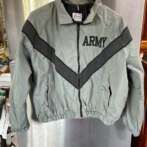 Mens Retro Army Jacket Windbreaker JEOD Skilcraft PFU Gray Small/Short ,Elastic.